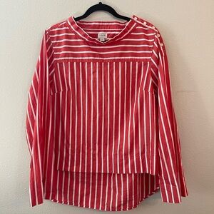 J.Crew Red and White Striped Shirt